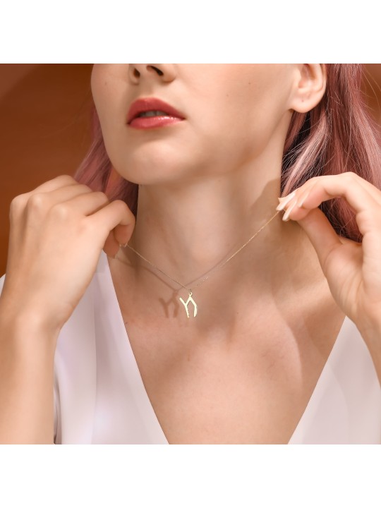 תליון צ'אי מכסף סטרלינג מודרני מינימליסטי Nec, Chai Jewelry, Is